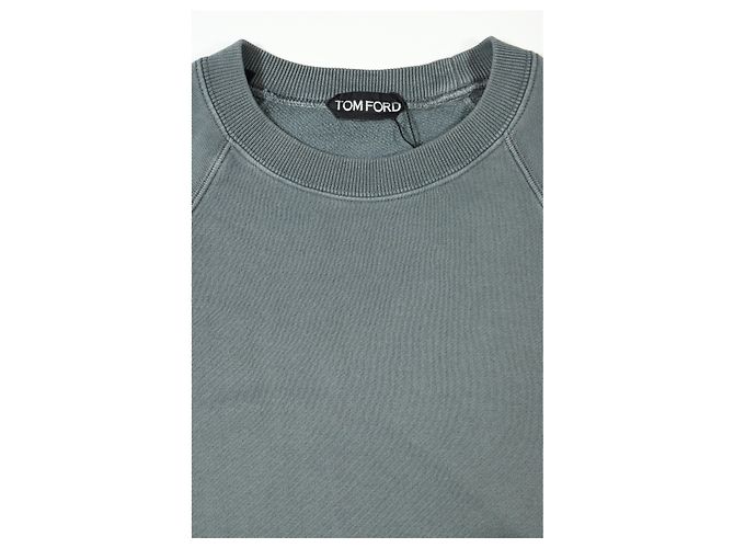 Tom Ford Rundhals-Pullover aus grauer Baumwolle - Ansicht 9