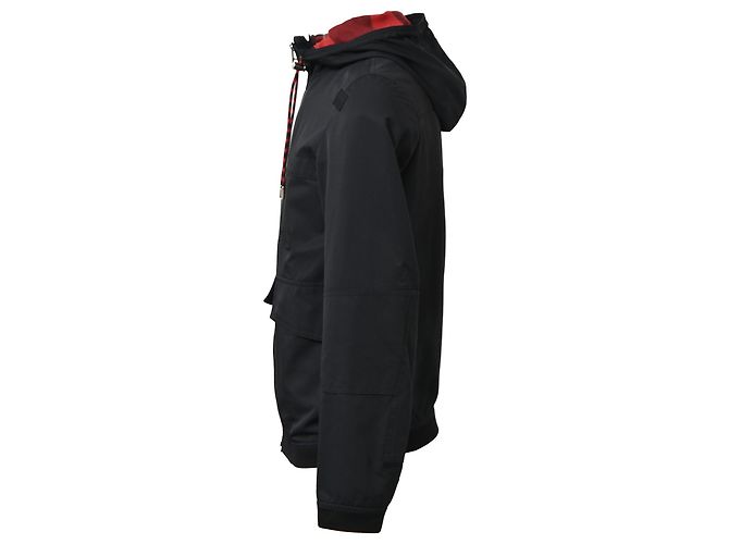 Veste parka à capuche zippée Dior avec poches en polyester noir - vue 2