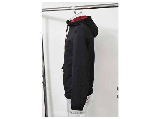 Veste parka à capuche zippée Dior avec poches en polyester noir - vue 7