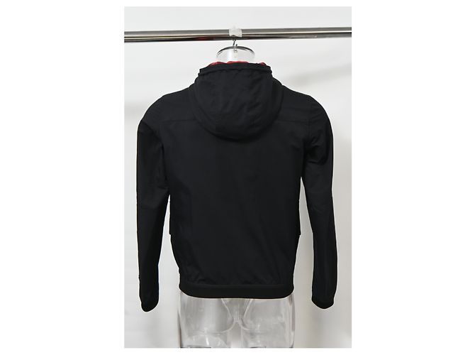 Veste parka à capuche zippée Dior avec poches en polyester noir - vue 8