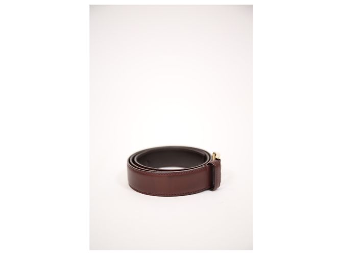 Tom Ford Basic Gürtel mit Schnalle aus burgunderfarbenem Leder Rot Bordeaux - Ansicht 10