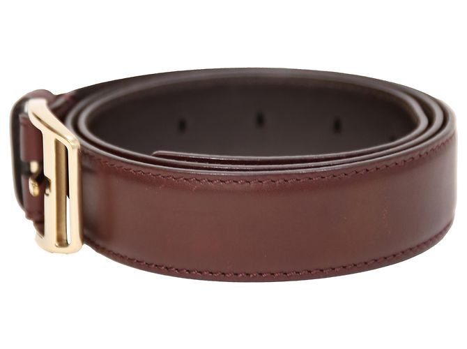 Tom Ford Basic Gürtel mit Schnalle aus burgunderfarbenem Leder Rot Bordeaux - Ansicht 2