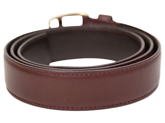 Tom Ford Basic Gürtel mit Schnalle aus burgunderfarbenem Leder Rot Bordeaux - Ansicht 3