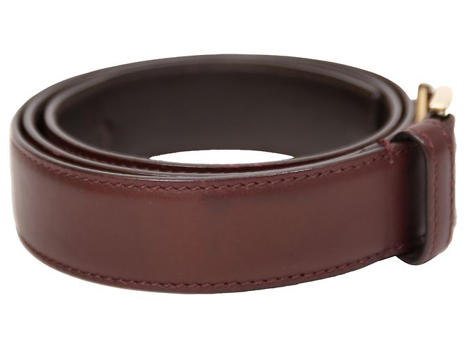 Tom Ford Basic Gürtel mit Schnalle aus burgunderfarbenem Leder Rot Bordeaux - Ansicht 4