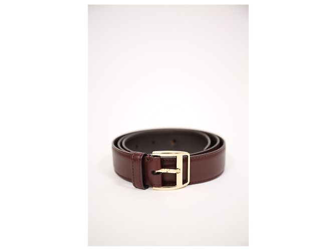 Tom Ford Basic Gürtel mit Schnalle aus burgunderfarbenem Leder Rot Bordeaux - Ansicht 7