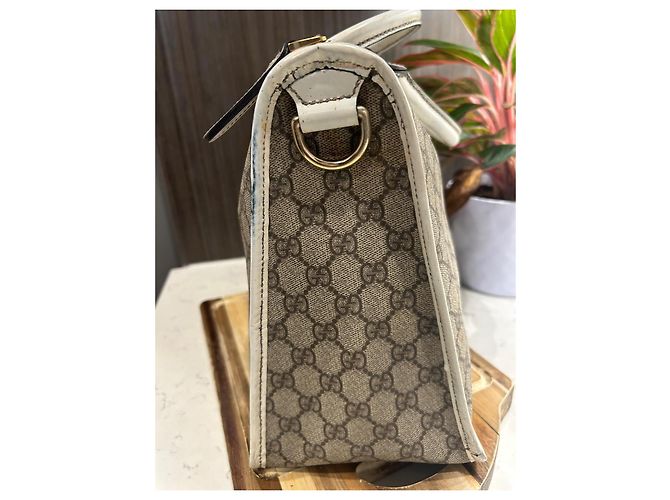 Borsa Gucci Supreme Joy in Pelle Beige Crudo Cachi - vista 5