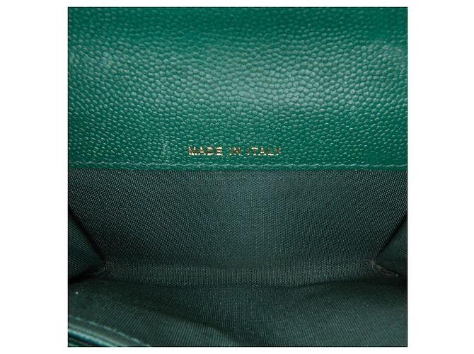 Portacarte Boy in caviar verde Chevron di Chanel - vista 4