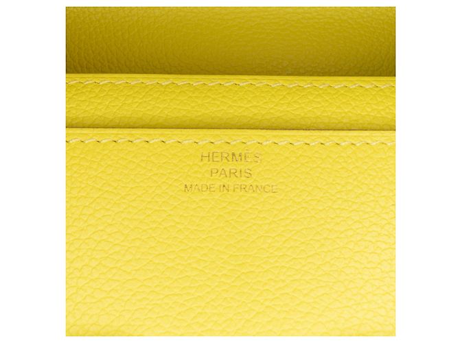 Portafoglio Hermès Constance Wallet To Go in Evercolor Giallo - vista 6