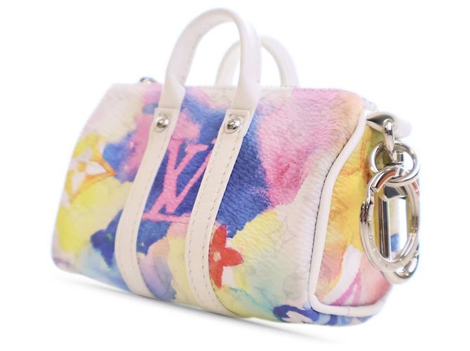 Charm e portachiavi Keepall in acquerello monogramma rosa Louis Vuitton - vista 2