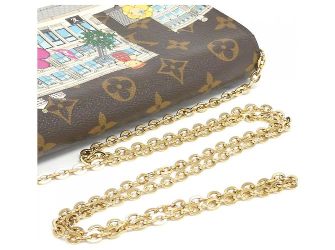 Vivienne Borsa a Spalla Pochette Felicie Monogramma Louis Vuitton Marrone - vista 4