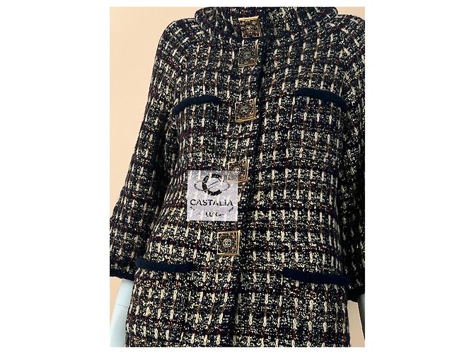 Chanel Abrigo con botones Gripoix icónicos raros de 10K$ Dorado - vista 10