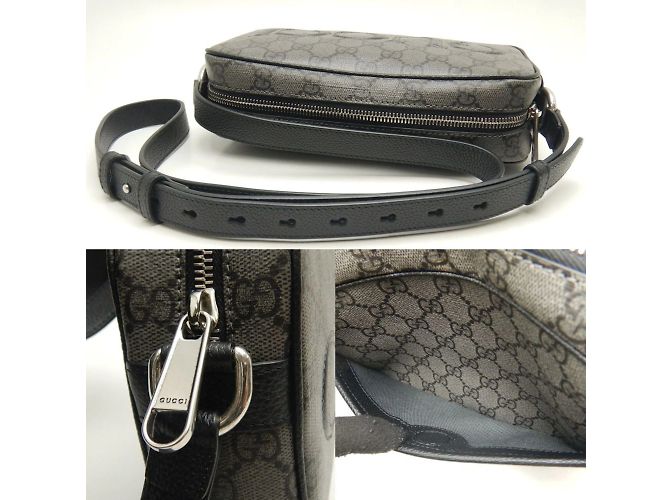 Bolsa de ombro Gucci em lona GG Supreme preta Preto - vista 7