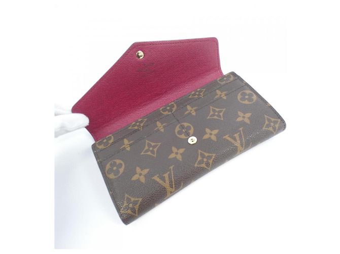 Portefeuille Sarah M62234 Monogram Louis Vuitton Marron Fuschia Monogramme - vue 7
