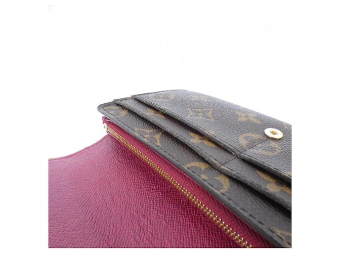 Portefeuille Sarah M62234 Monogram Louis Vuitton Marron Fuschia Monogramme - vue 8