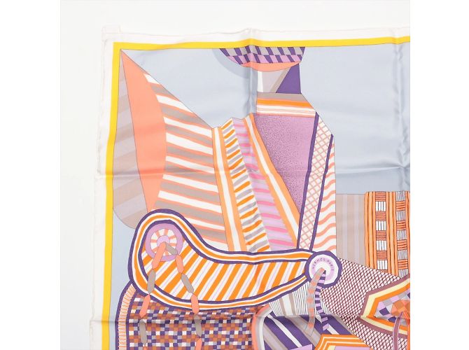Hermès Hermes Carre 90 La Selle Imaginaire Schal Orange - Ansicht 2