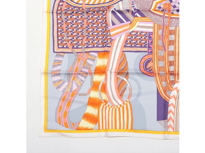Hermès Hermes Carre 90 La Selle Imaginaire Schal Orange - Ansicht 5