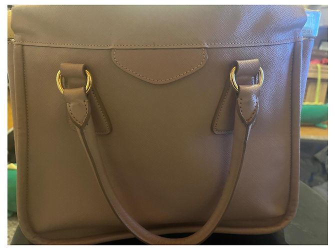 Tote Borsa a mano Prada in pelle beige - vista 4