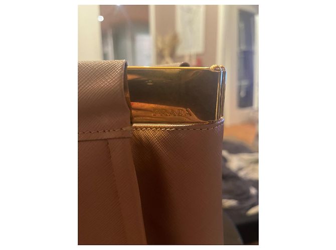 Tote Borsa a mano Prada in pelle beige - vista 5