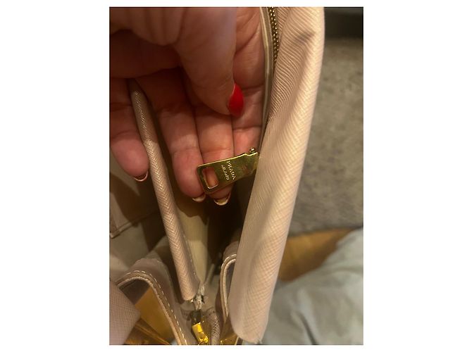 Tote Borsa a mano Prada in pelle beige - vista 8