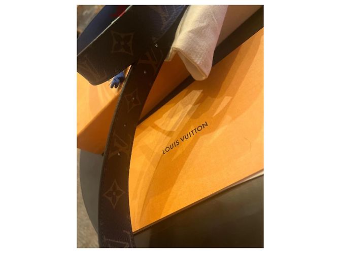 Cinturón Louis Vuitton LV reversible marrón dorado Castaño - vista 5