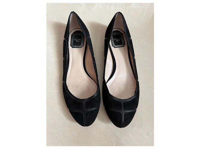 Dior Black Leather Ballet Flats - view 2