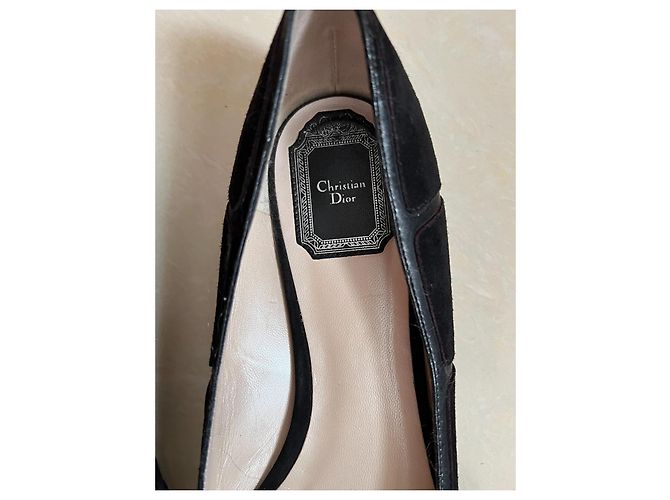 Dior Black Leather Ballet Flats - view 3