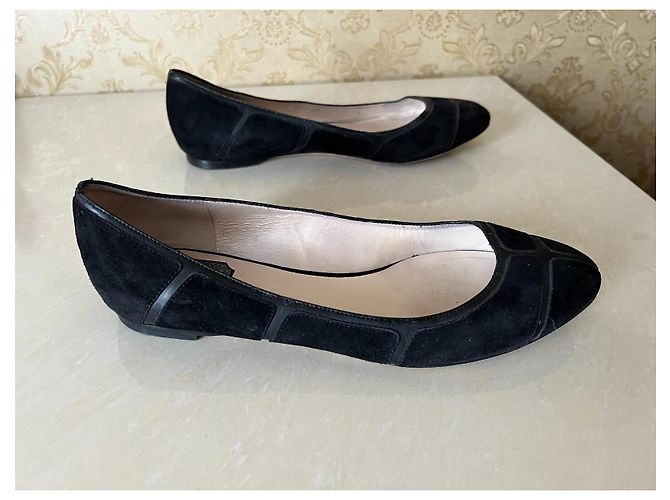 Dior Black Leather Ballet Flats - view 5