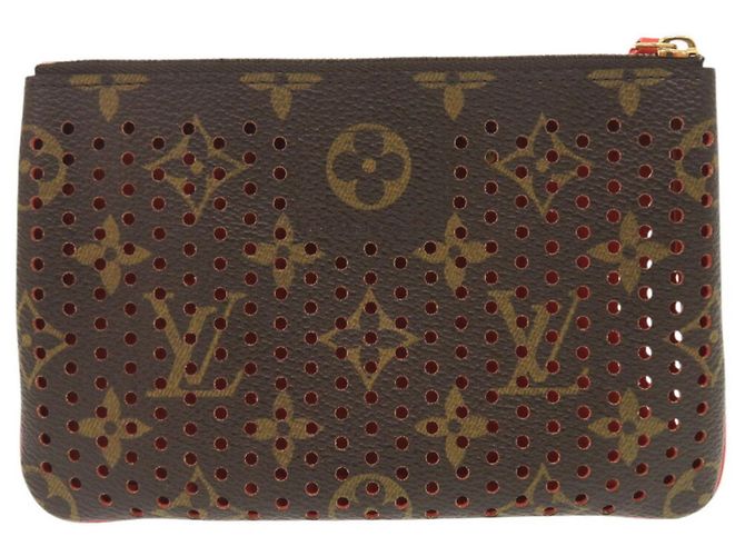 Pochette perforata Monogram Louis Vuitton Arancione Monogramma - vista 3