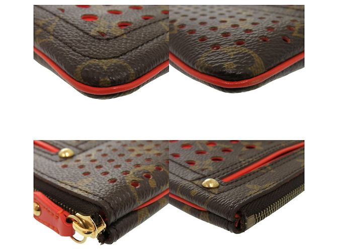 Pochette perforata Monogram Louis Vuitton Arancione Monogramma - vista 4