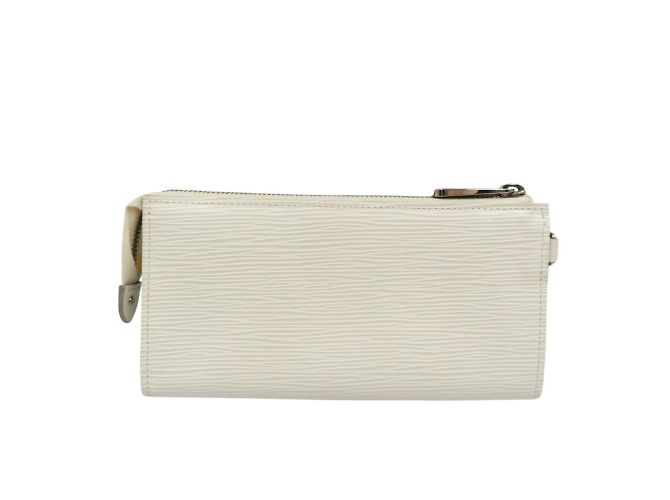 Monedero de cuero Epi Louis Vuitton Blanco roto - vista 3