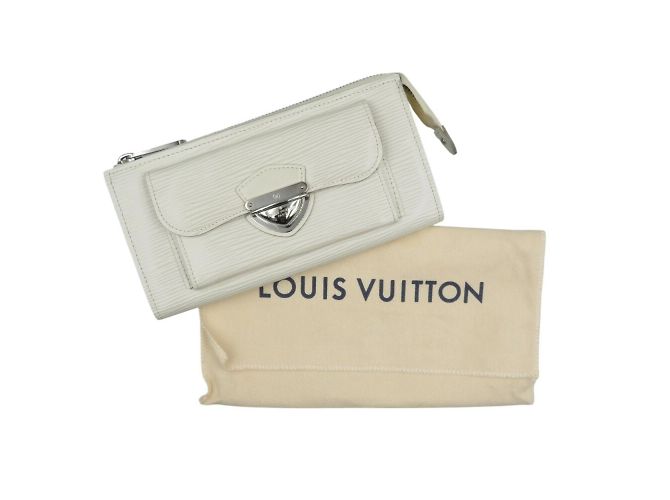 Monedero de cuero Epi Louis Vuitton Blanco roto - vista 4