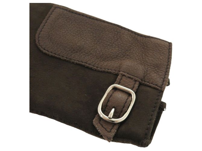 Hermès Hermes Handschuhe aus dunkelbraunem Lammleder - Ansicht 5