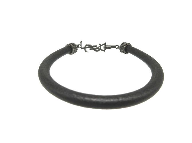 Bracciale in pelle nera Yves Saint Laurent Nero - vista 3