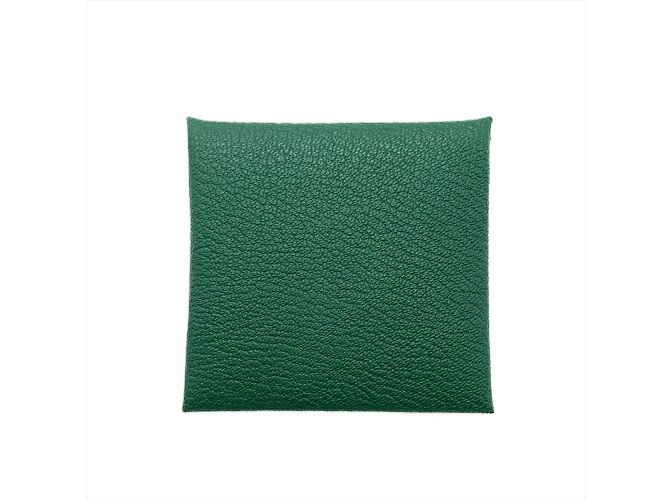 Hermès Monedero Hermes Bastia Verso en cuero de cabra verde - vista 3