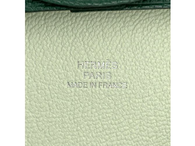 Hermès Monedero Hermes Bastia Verso en cuero de cabra verde - vista 4