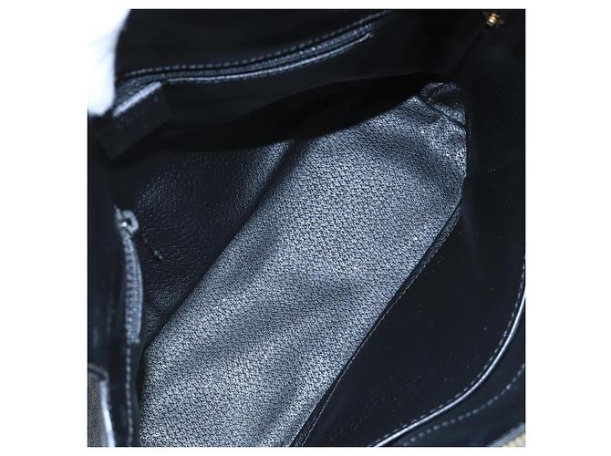 Céline Sac à main en toile Macadam CELINE PVC noir Auth 111195 - vue 17