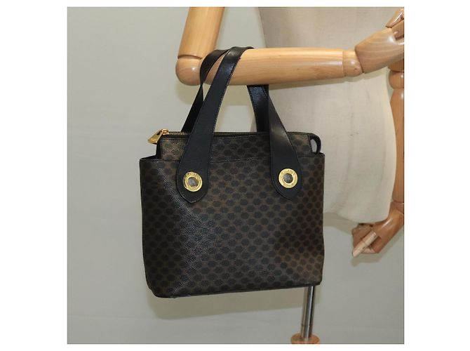 Céline Sac à main en toile Macadam CELINE PVC noir Auth 111195 - vue 23