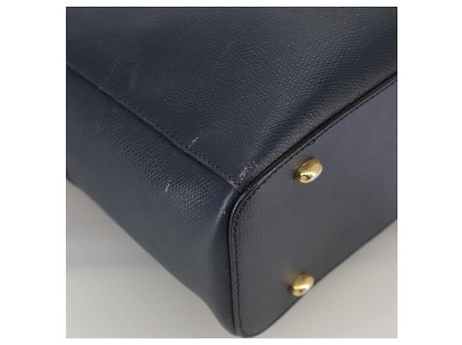Céline Bolso de mano de cuero azul marino Auth yk17129 - vista 10