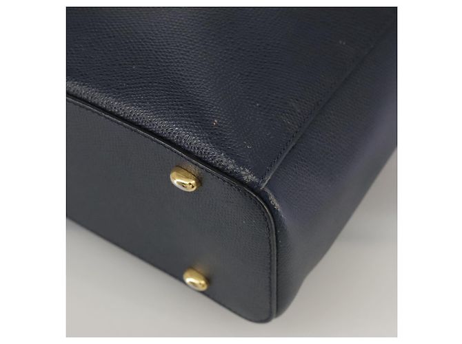 Céline Bolso de mano de cuero azul marino Auth yk17129 - vista 13