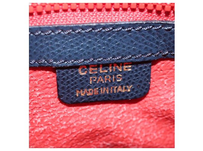 Céline Bolso de mano de cuero azul marino Auth yk17129 - vista 14