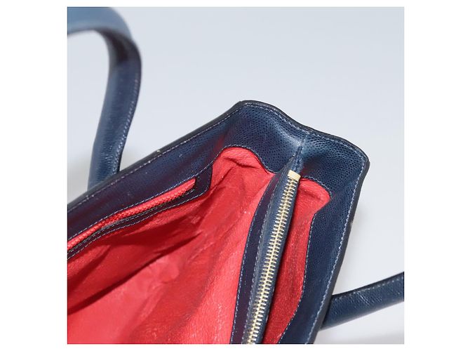 Céline Bolso de mano de cuero azul marino Auth yk17129 - vista 16