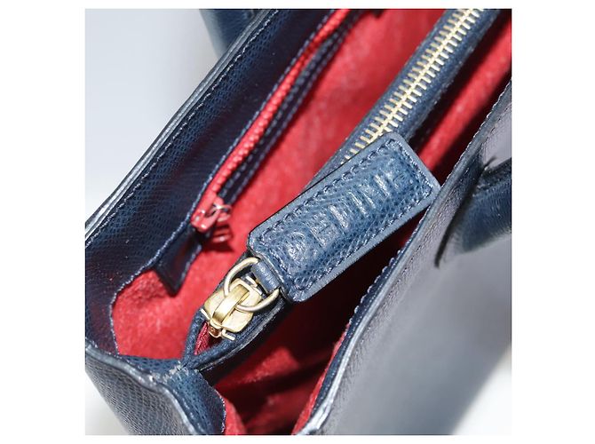 Céline Bolso de mano de cuero azul marino Auth yk17129 - vista 20
