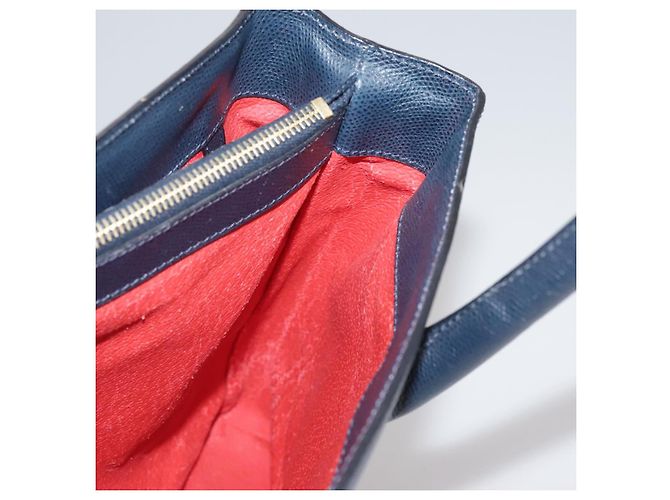 Céline Bolso de mano de cuero azul marino Auth yk17129 - vista 23