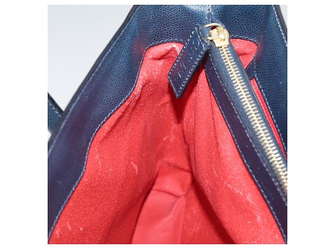 Céline Bolso de mano de cuero azul marino Auth yk17129 - vista 24