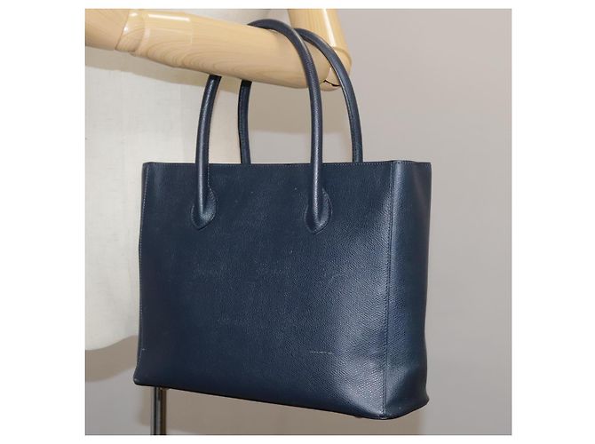 Céline Bolso de mano de cuero azul marino Auth yk17129 - vista 26