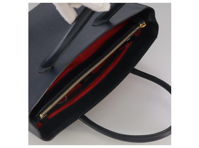 Céline Bolso de mano de cuero azul marino Auth yk17129 - vista 6