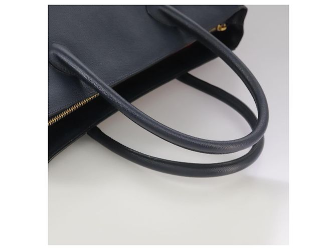 Céline Bolso de mano de cuero azul marino Auth yk17129 - vista 7