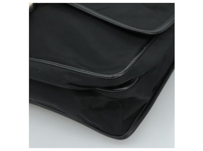 Borsa a spalla PRADA in nylon nero Auth am7560 - vista 10