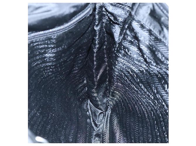 Borsa a spalla PRADA in nylon nero Auth am7560 - vista 19