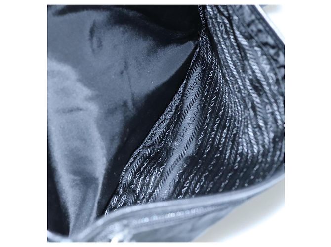 Borsa a spalla PRADA in nylon nero Auth am7560 - vista 21